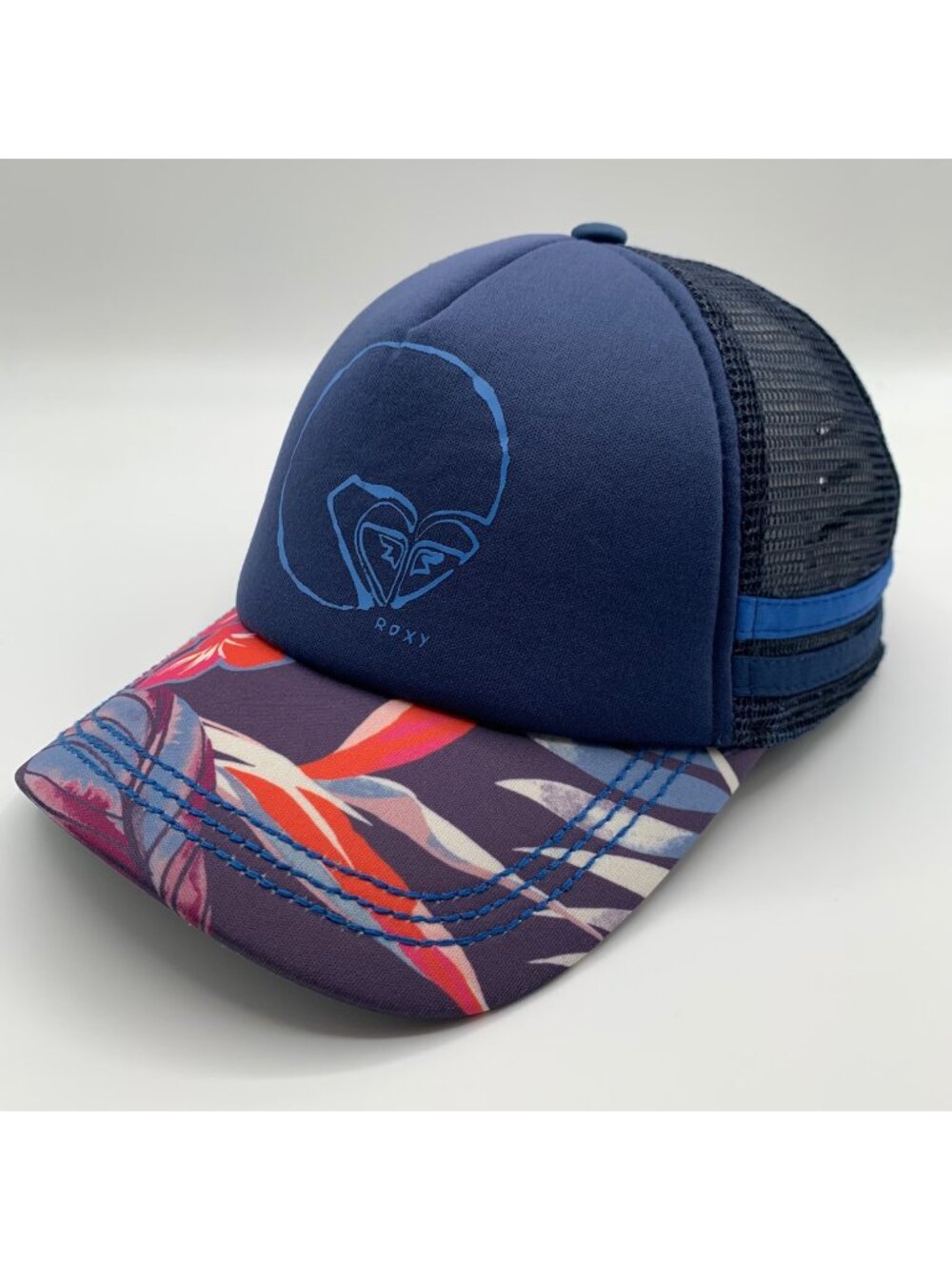 Roxy Womens Navy Blue Foam Snapback Trucker Hat